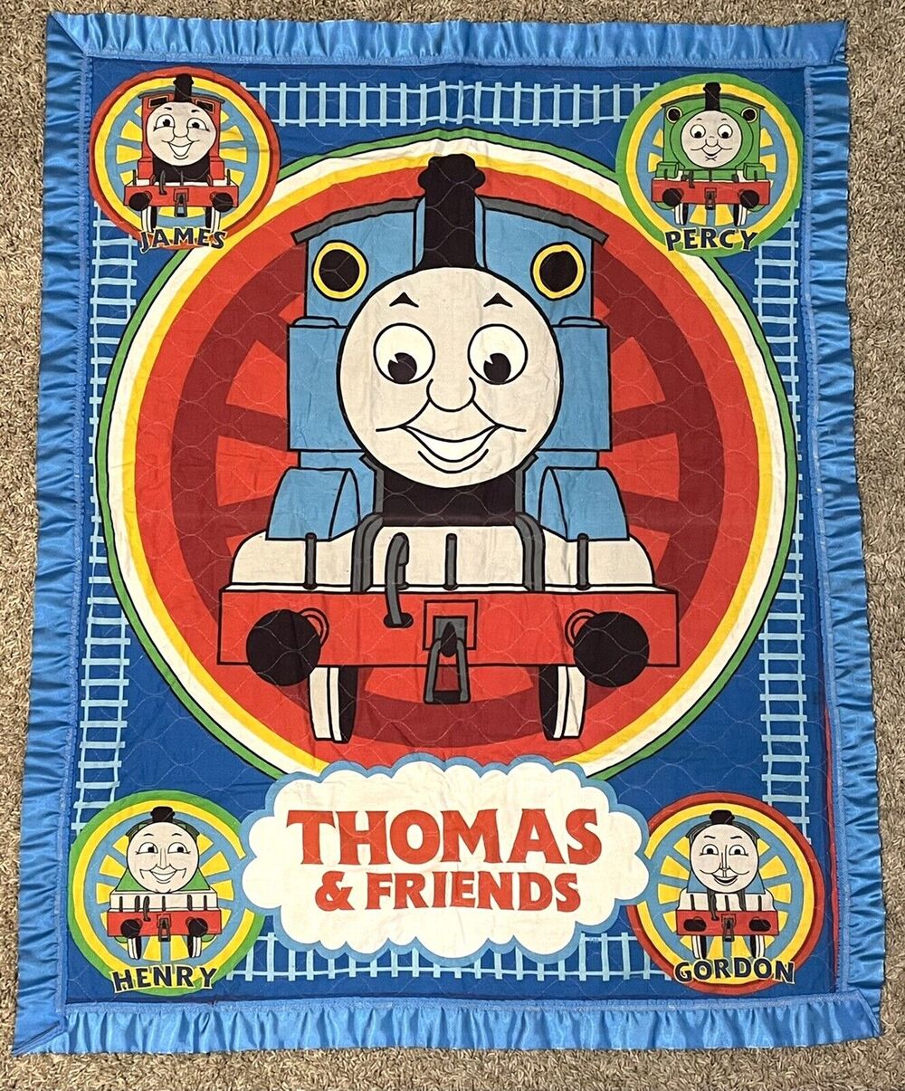 Vintage Thomas the Train Baby Blanket Quilt Comforter Lightweight 42.5” x 34"